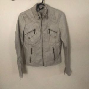 Jou Jou faux leather jacket, beige, size small
